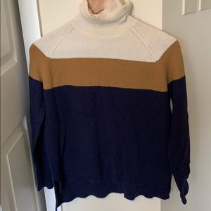 JCrew Colorblock Turtleneck Sweater